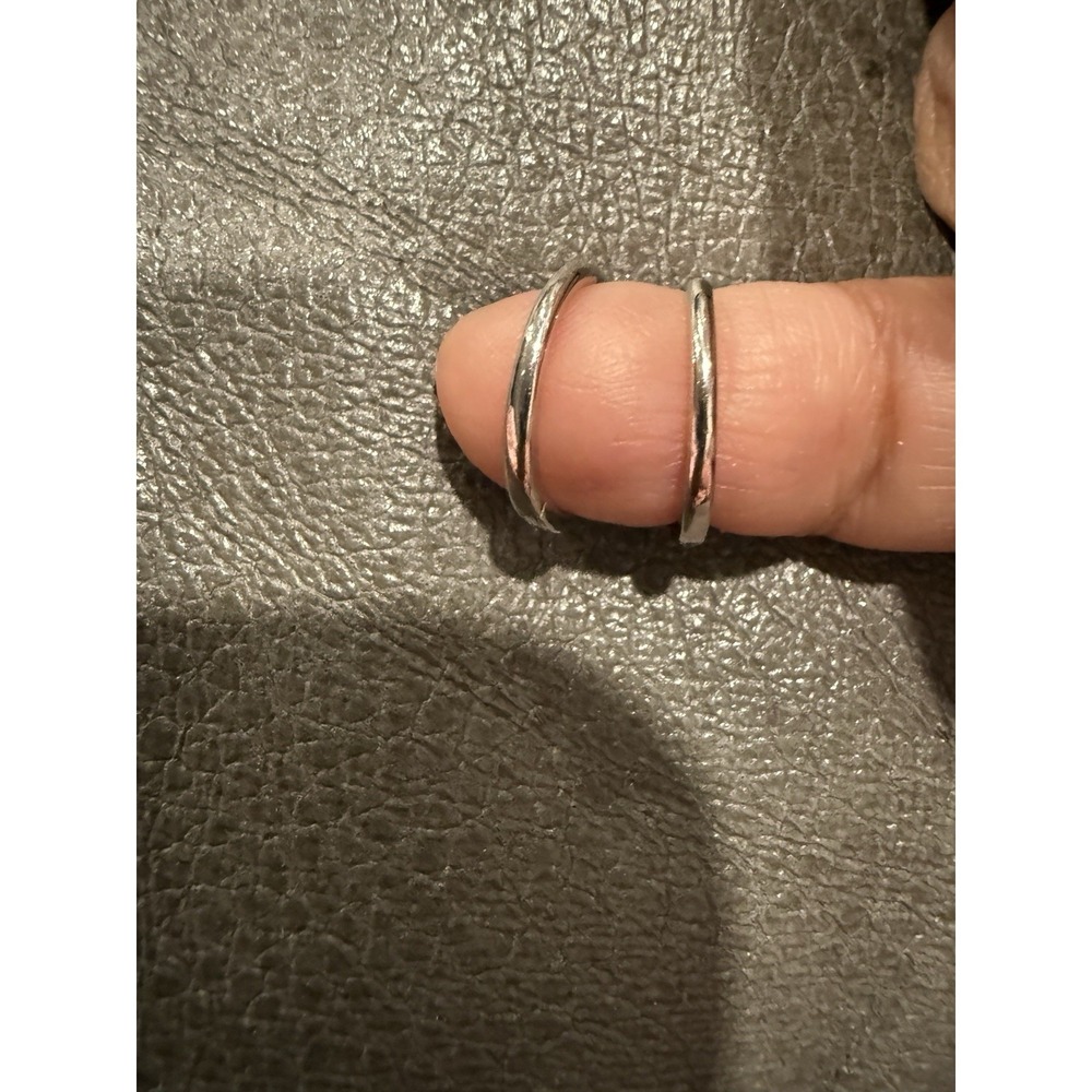 Set of 2 Sterling Silver 925 Cubic Zirconia Hoop Earrings